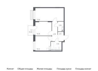 Продам двухкомнатную квартиру, 52.1 м2, Московская область