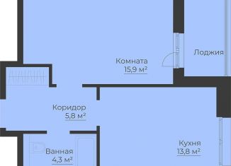 Продажа 1-комнатной квартиры, 43.4 м2, Рыбинск