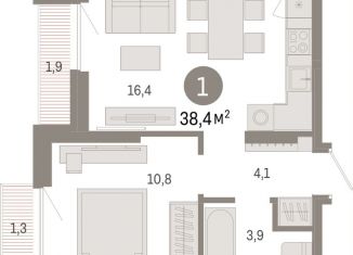 Продаю 1-комнатную квартиру, 38.2 м2, Екатеринбург, метро Чкаловская