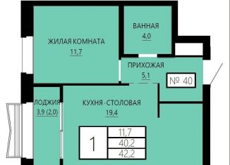 Продаю 1-комнатную квартиру, 42.2 м2, Екатеринбург, улица Сони Морозовой, 180, метро Динамо
