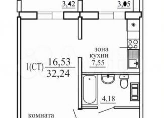 Продажа однокомнатной квартиры, 32.2 м2, Челябинск, Курчатовский район