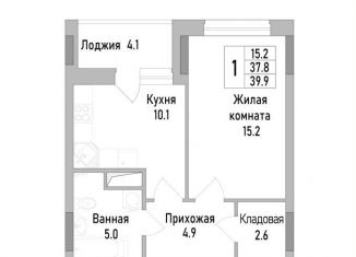 Продажа 1-ком. квартиры, 39.9 м2, Липецк, улица Тельмана, 120