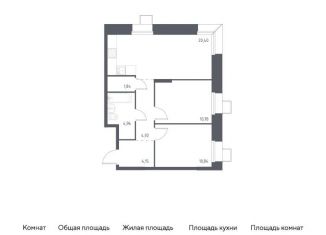 Двухкомнатная квартира на продажу, 57.9 м2, поселение Мосрентген