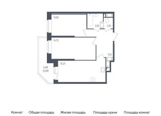 2-комнатная квартира на продажу, 54.5 м2, Санкт-Петербург, жилой комплекс Живи в Рыбацком, 5, метро Рыбацкое