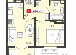 Продается 1-ком. квартира, 38.7 м2, село Засечное, ЖК Радужные Дворы, Алая улица, с74