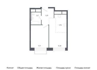 Однокомнатная квартира на продажу, 36.6 м2, Балашиха, жилой квартал Новоград Павлино, к7