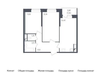 Продажа 2-комнатной квартиры, 50.3 м2, Санкт-Петербург, жилой комплекс Живи в Рыбацком, 5