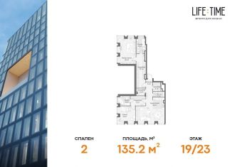 3-комнатная квартира на продажу, 135.2 м2, Москва, метро Беговая
