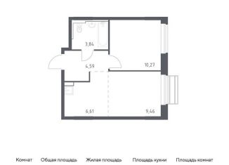 Продажа однокомнатной квартиры, 34.8 м2, село Лайково