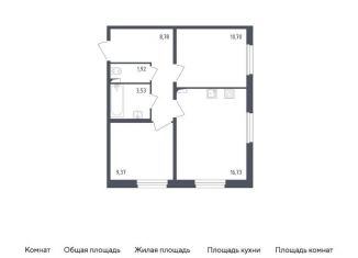 Продам двухкомнатную квартиру, 51 м2, Колпино, жилой комплекс Астрид, 10, ЖК Астрид