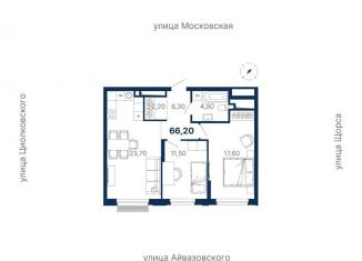 Продам двухкомнатную квартиру, 66.2 м2, Екатеринбург, метро Геологическая, улица Айвазовского, 52