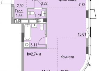 Продается квартира студия, 64.9 м2, Ижевск, улица Лихвинцева, 17
