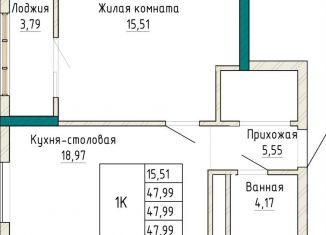 Продаю однокомнатную квартиру, 48 м2, Екатеринбург, проспект Космонавтов, 110