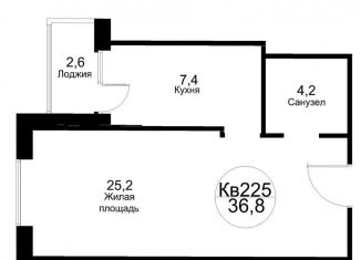 Продам однокомнатную квартиру, 36.5 м2, рабочий посёлок Тучково, Москворецкая улица, 2к1, ЖК Москворецкий