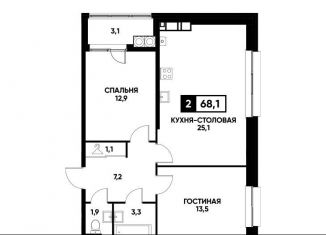 Продам однокомнатную квартиру, 68.1 м2, Ставрополь, Ленинский район, площадь Ленина