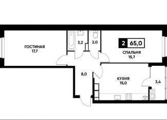 Продается 2-комнатная квартира, 65 м2, Ставрополь, улица Павла Буравцева, 46к3, микрорайон № 36