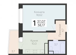 Продаю однокомнатную квартиру, 38.2 м2, Подольск, Садовая улица, 3к1
