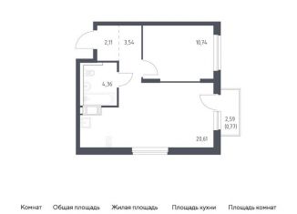 Продается однокомнатная квартира, 42.1 м2, Ленинградская область