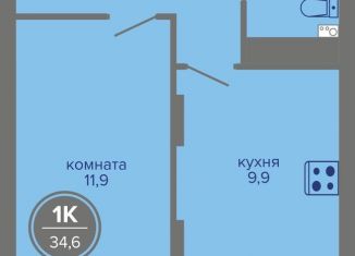 Продаю однокомнатную квартиру, 34.6 м2, Пермь, шоссе Космонавтов, 309А, Индустриальный район