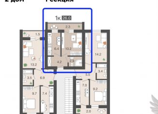 Продаю 1-комнатную квартиру, 26 м2, Калининградская область, Лазурная улица