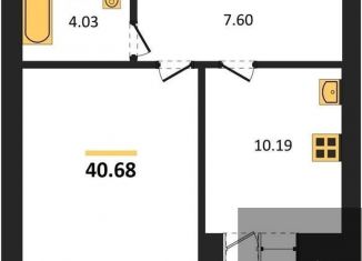 Продаю 1-комнатную квартиру, 40.7 м2, Воронеж, улица Курчатова, 26Б