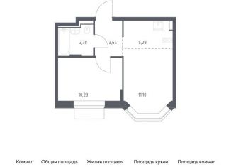 1-комнатная квартира на продажу, 33.8 м2, Москва, район Марьино, жилой комплекс Квартал Домашний, 2
