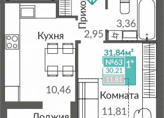 Продаю 1-комнатную квартиру, 30.2 м2, Симферополь