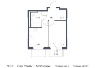 Продается однокомнатная квартира, 32.5 м2, Ленинградская область