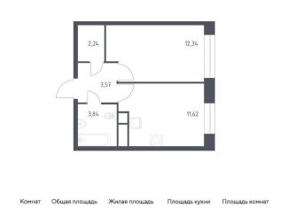 1-комнатная квартира на продажу, 33.6 м2, Балашиха, жилой квартал Новоград Павлино, к8