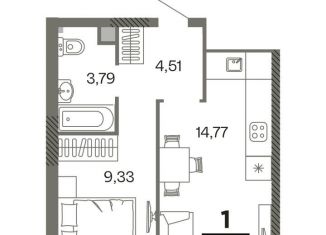1-комнатная квартира на продажу, 32.4 м2, Рязанская область