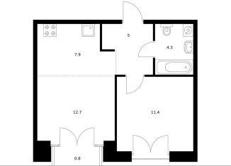 Продам однокомнатную квартиру, 42.1 м2, Санкт-Петербург, жилой комплекс Лермонтовский 54, к 2.1