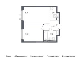 Продаю 2-комнатную квартиру, 37.8 м2, Московская область, микрорайон Пригород Лесное, к6