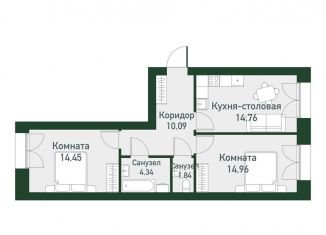 Продам двухкомнатную квартиру, 61.2 м2, Свердловская область