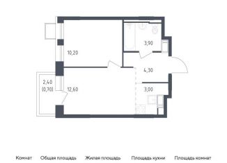 Двухкомнатная квартира на продажу, 34.7 м2, посёлок Песочный