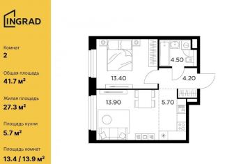 Продам 2-комнатную квартиру, 41.7 м2, Мытищи, жилой комплекс Белый Grad, к11.2