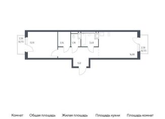 Продаю 1-комнатную квартиру, 49.5 м2, Ленинградская область