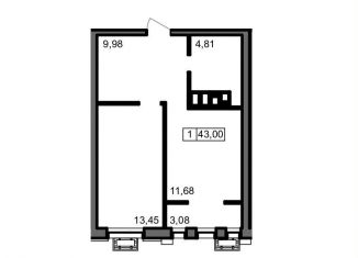 Продам 1-комнатную квартиру, 43 м2, Волгоград
