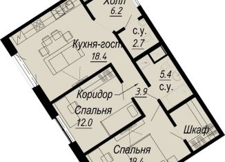 Продажа двухкомнатной квартиры, 68.8 м2, Санкт-Петербург, муниципальный округ Аптекарский Остров
