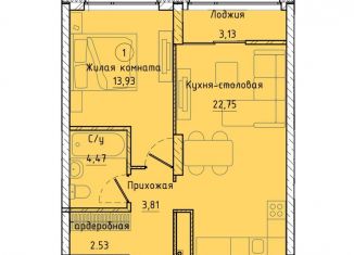 Продаю 1-ком. квартиру, 49.1 м2, Екатеринбург, Машинная улица, 1В/2, ЖК Клевер Парк