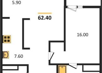 Продам 1-комнатную квартиру, 62.4 м2, Новосибирск, Красный проспект, 218/4, ЖК Нобель