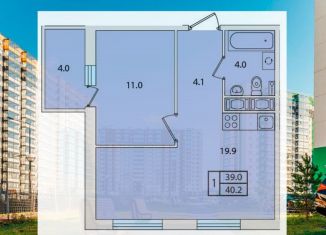 Продажа 1-комнатной квартиры, 40.2 м2, Санкт-Петербург, проспект Ветеранов, муниципальный округ Дачное