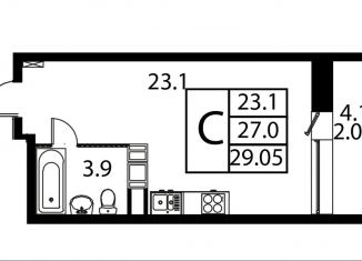 Квартира на продажу студия, 29.1 м2, Домодедово