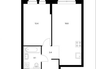 Продаю 1-ком. квартиру, 38.7 м2, Тюмень, Полевая улица, 117к7, ЖК Озёрный Парк