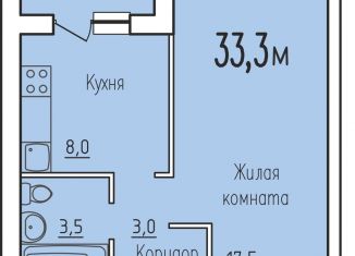1-комнатная квартира на продажу, 33.3 м2, Калуга, деревня Верховая, 131, Ленинский округ