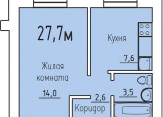 Однокомнатная квартира на продажу, 27.7 м2, Калуга, деревня Верховая, 136, Ленинский округ