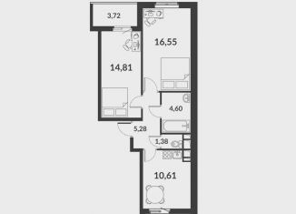 Продажа 2-комнатной квартиры, 57 м2, посёлок Шушары, ЖК Чкалов