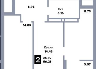 Продам 2-комнатную квартиру, 40.6 м2, Самара, Кировский район