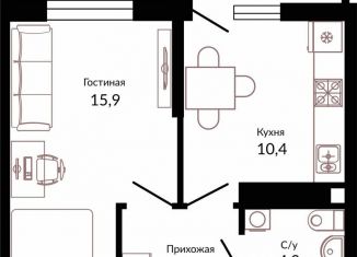 Продаю 1-комнатную квартиру, 36.2 м2, Краснодар
