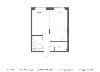 Однокомнатная квартира на продажу, 35.6 м2, Балашиха, жилой квартал Новоград Павлино, к34