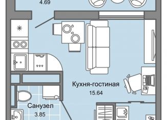 Продам квартиру студию, 25 м2, Ульяновск